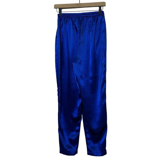 Vtg Victoria’s Secret Gold Label double breasted pajamas Sz‎ S Blue Satin Crest - Picture 4 of 8